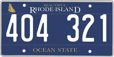 RI license plate 404321