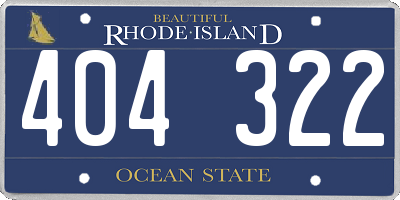 RI license plate 404322