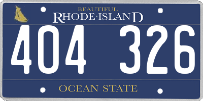 RI license plate 404326