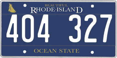 RI license plate 404327