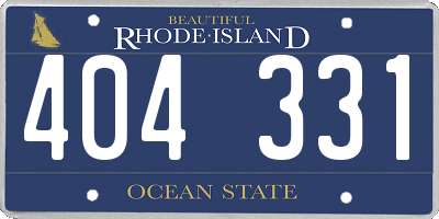 RI license plate 404331