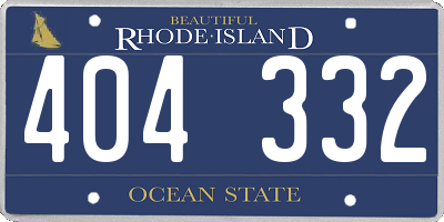 RI license plate 404332