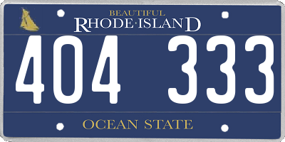RI license plate 404333