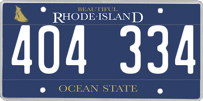RI license plate 404334