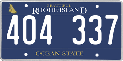 RI license plate 404337