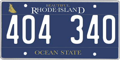 RI license plate 404340