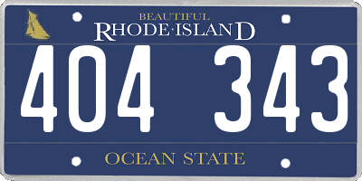 RI license plate 404343