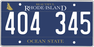 RI license plate 404345