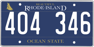 RI license plate 404346