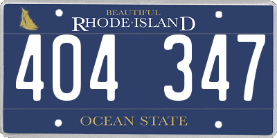 RI license plate 404347