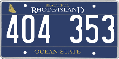 RI license plate 404353