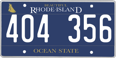 RI license plate 404356
