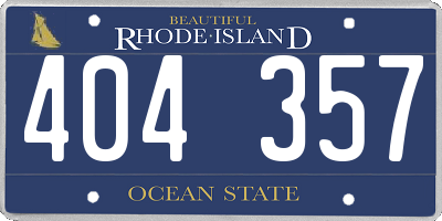 RI license plate 404357