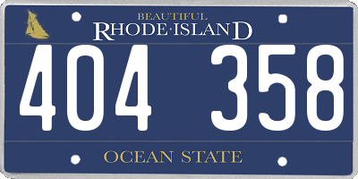 RI license plate 404358