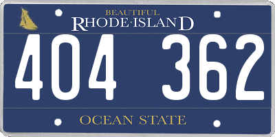 RI license plate 404362