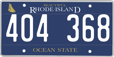 RI license plate 404368