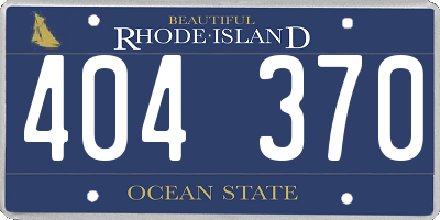 RI license plate 404370