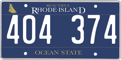 RI license plate 404374