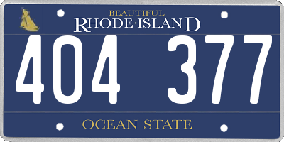 RI license plate 404377