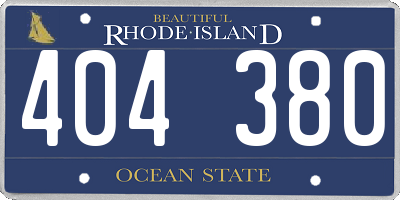 RI license plate 404380