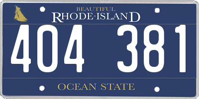 RI license plate 404381