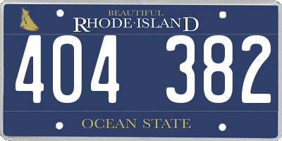 RI license plate 404382