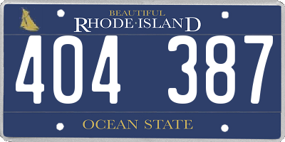 RI license plate 404387