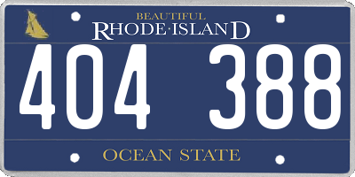 RI license plate 404388
