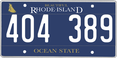 RI license plate 404389