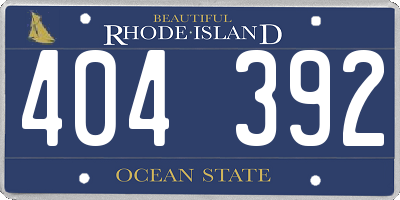 RI license plate 404392