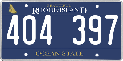 RI license plate 404397
