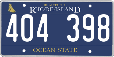RI license plate 404398