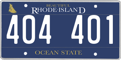 RI license plate 404401