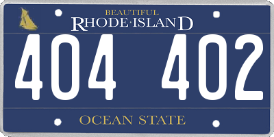 RI license plate 404402