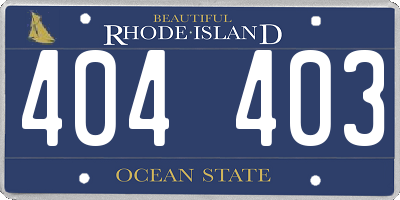 RI license plate 404403