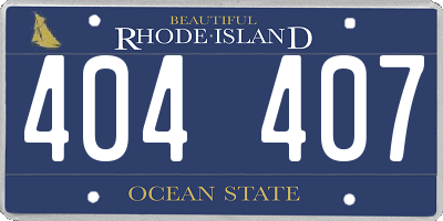 RI license plate 404407