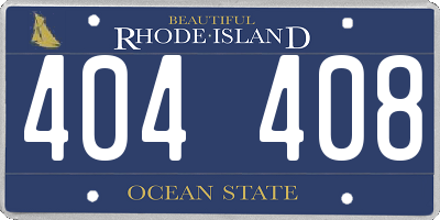 RI license plate 404408