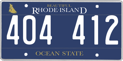 RI license plate 404412