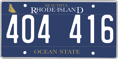 RI license plate 404416