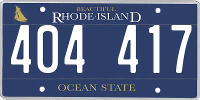 RI license plate 404417