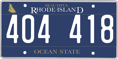 RI license plate 404418