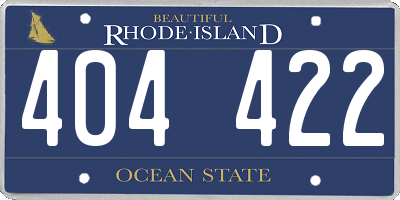 RI license plate 404422