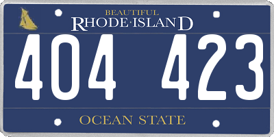 RI license plate 404423