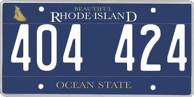 RI license plate 404424
