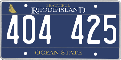 RI license plate 404425