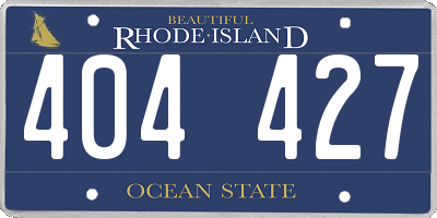 RI license plate 404427