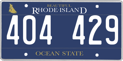 RI license plate 404429