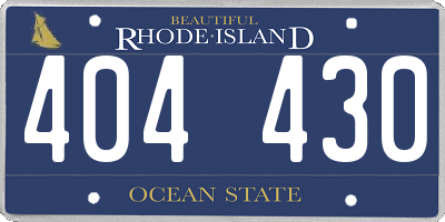 RI license plate 404430