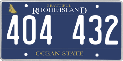 RI license plate 404432