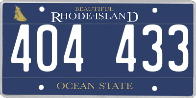RI license plate 404433
